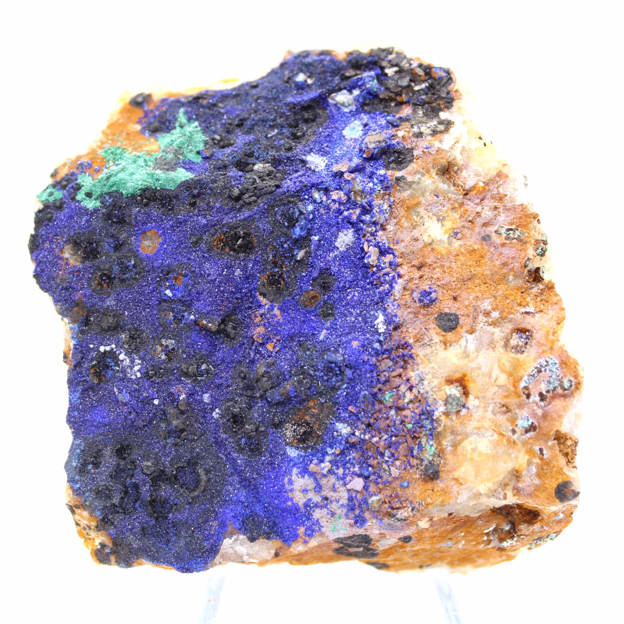 Cristales de malaquita y azurita de Marruecos