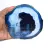 Rodajas de ágata azul pulidas para decoración y estudio.