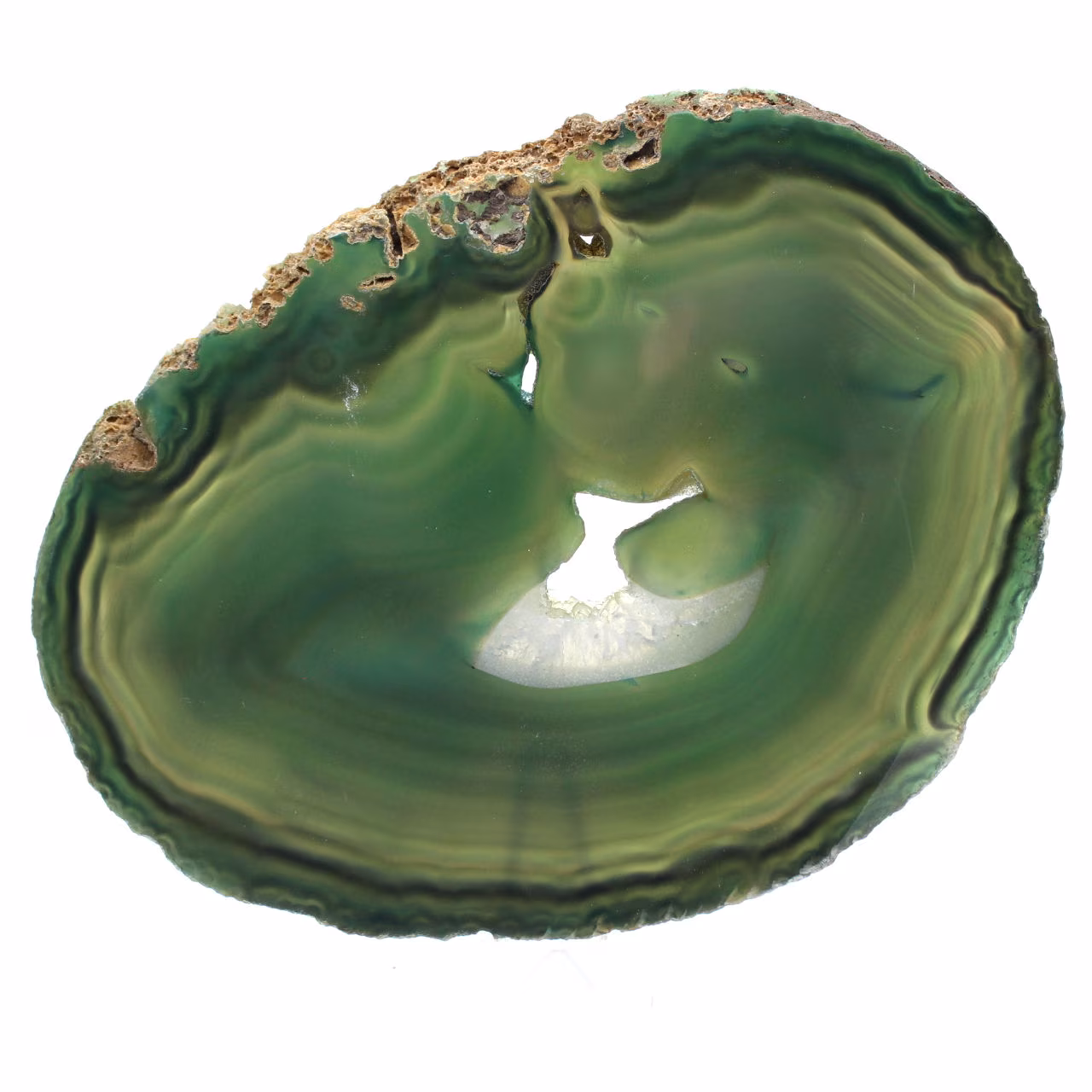 Lámina de ágata verde natural – Pieza decorativa 250 g
