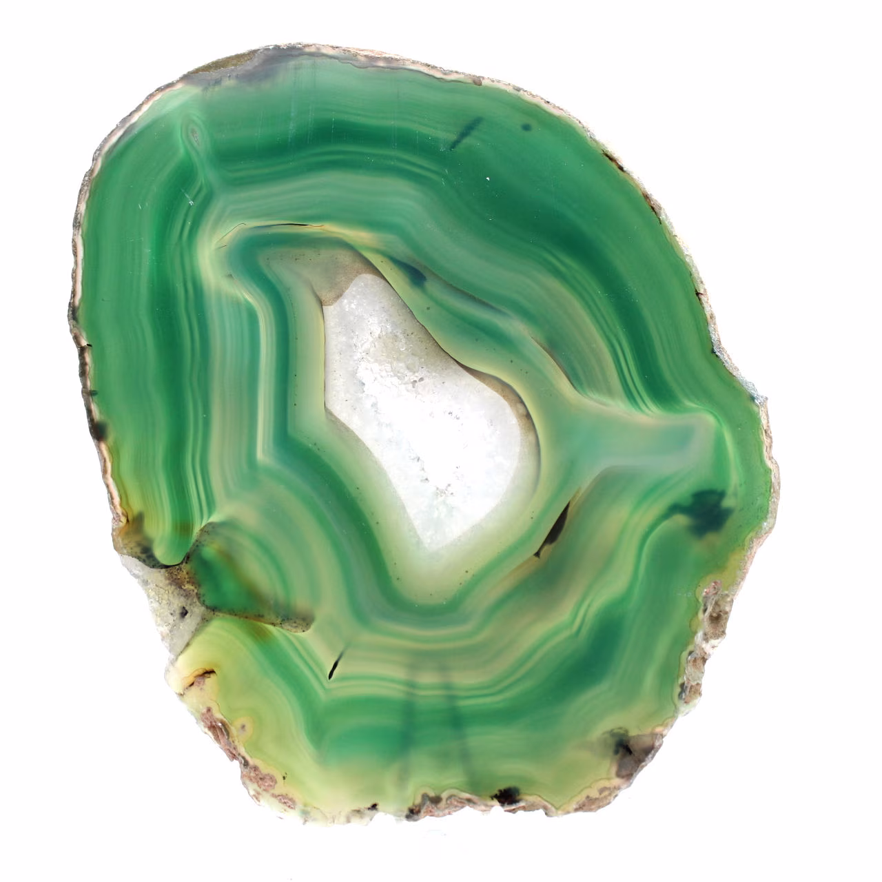 Ejemplar de ágata verde en rodajas – Origen: Brasil 240 g