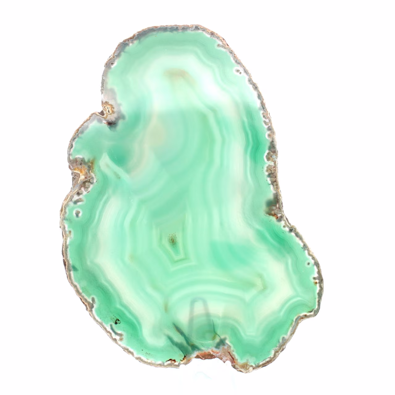 Ágata verde laminada de Brasil – Objeto mineral 160 g