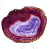 Rebanada de piedra ornamental púrpura de ágata brasileña - 1