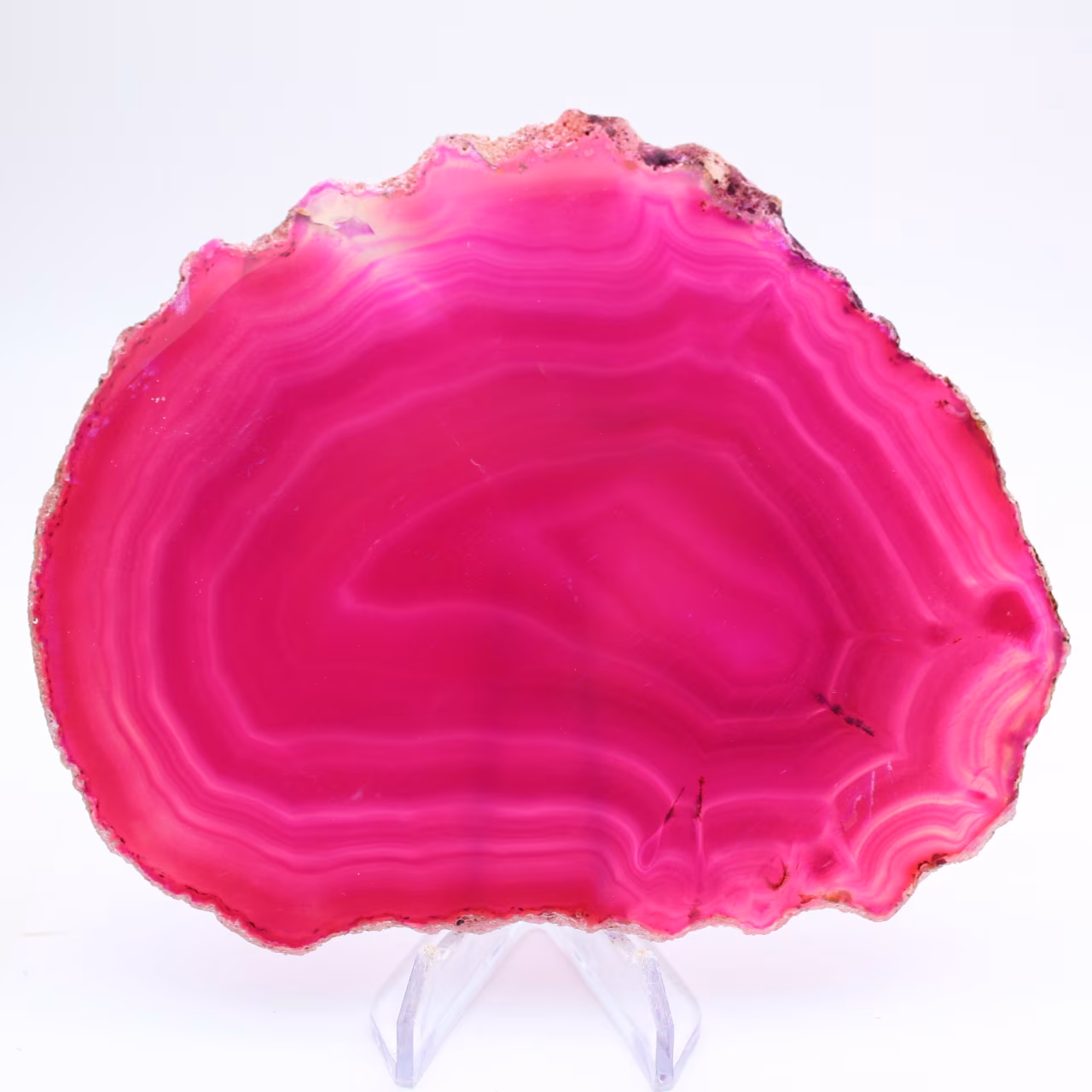 Rodaja de ágata decorativa teñida de rosa
