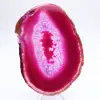 Rebanada pulida de ágata teñida de color rosa - 1