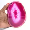 Rebanada pulida de ágata teñida de color rosa - 3