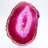 Rebanada pulida de ágata teñida de color rosa