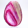 Rebanada pulida de ágata teñida de color rosa - 3