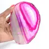 Ágata laminada pulida de color rosa - 3