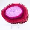 Rebanada pulida de ágata teñida de color rosa - 6
