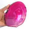 Rebanada de ágata brasileña teñida de rosa - 3