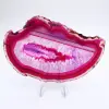 Ágata pulida decorativa teñida de rosa - 1