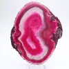 Rebanada pulida de ágata teñida de color rosa - 9