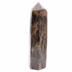 Prisma de piedra lunar negra de Madagascar - Microclina de coleccionista