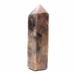 Objeto prismático de microclina cristalizada - Piedra lunar negra