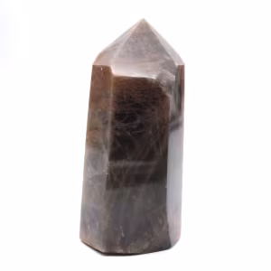 Prisma mineral de microclina oscura - Piedra lunar negra