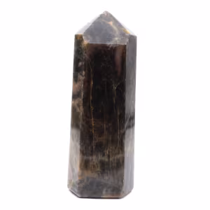 Prisma de piedra lunar negra grande - Microclina de Madagascar