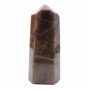 Prisma de microclina de coleccionista - Piedra lunar negra única
