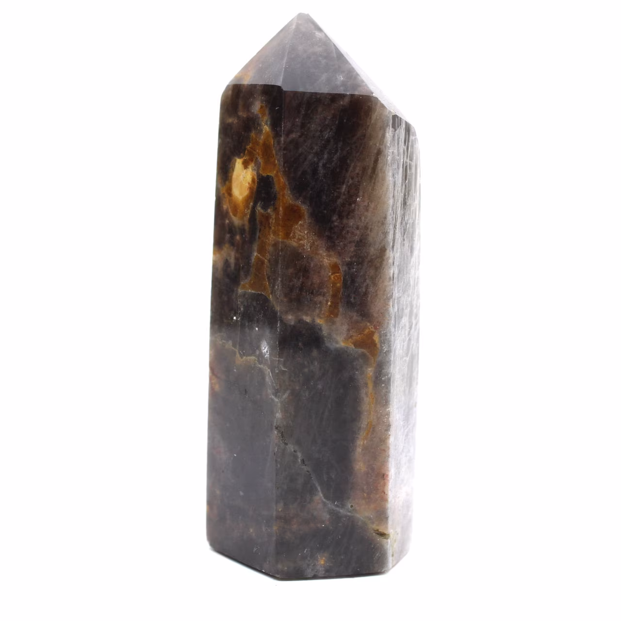 Prisma de microclina malgache - Piedra lunar negra