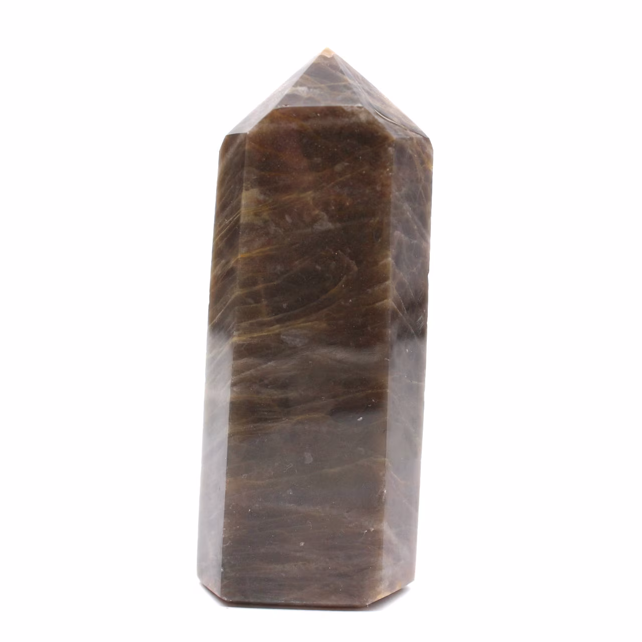 Prisma de microclina alargado - Piedra lunar negra coleccionable