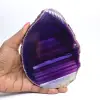 Rebanada de ágata brasileña teñida de púrpura, para colección. - 1