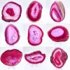 Rebanada pulida de ágata teñida de color rosa - 0