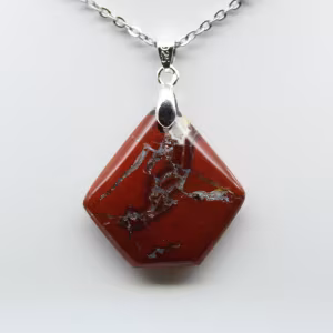 Colgante mineral de jaspe rojo