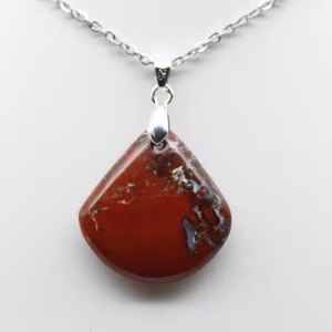 Colgante cuadrado de jaspe rojo