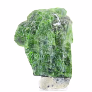 Cromodiópsido finlandés en bruto, mineral natural sobre una base, 55 g