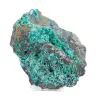 Brochantita chilena: mineral en bruto sobre ganga y basamento. - 0