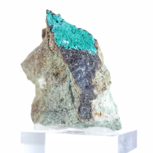 Brochantita en bruto de Chile - Cristales naturales sobre un soporte