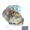 Piedra coleccionable de brochantita en bruto de Chile sobre una base. - 2