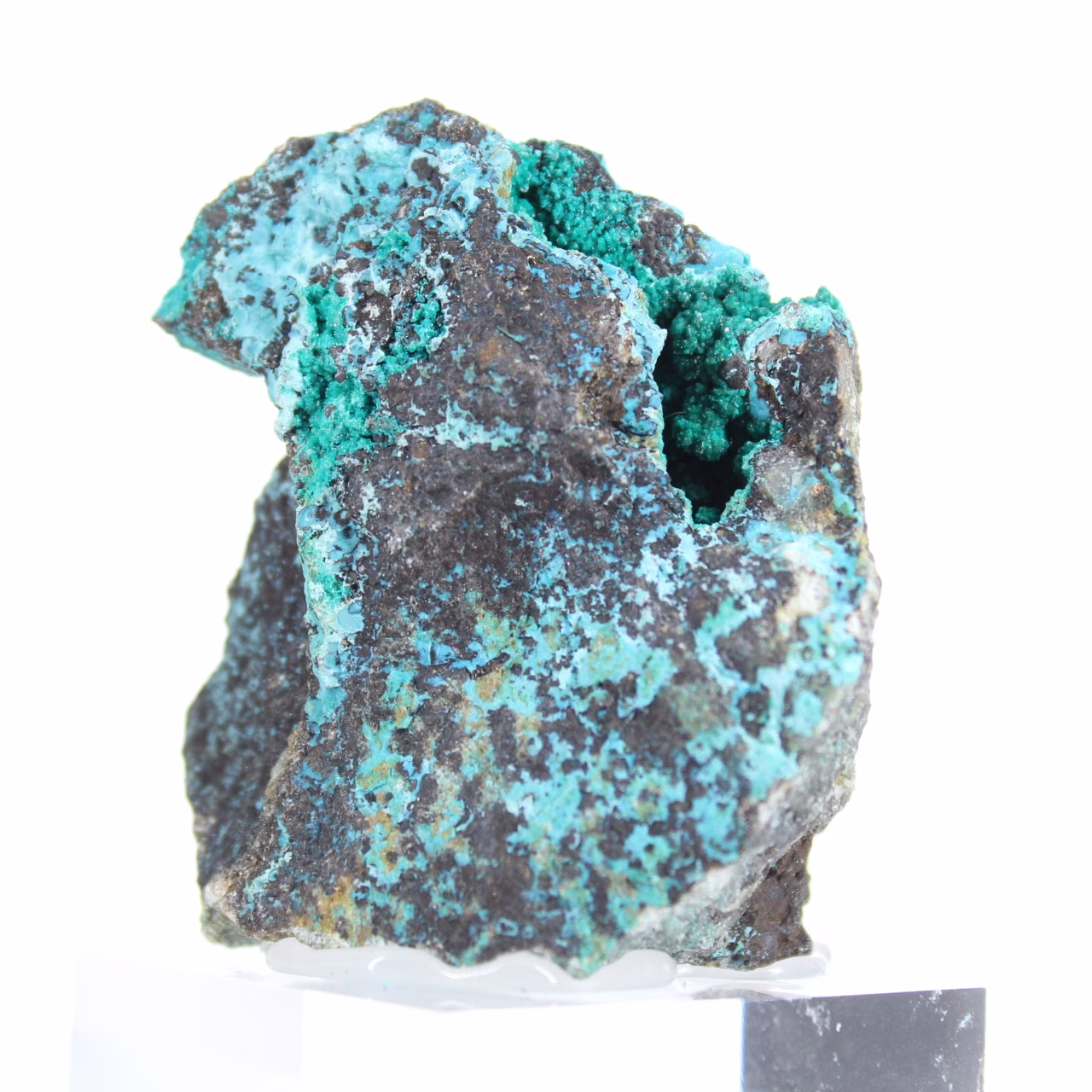 Cristales de brochantita en bruto de Chile - Pieza de exhibición