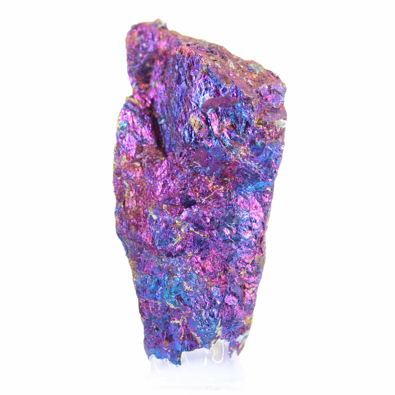 Chalcopyrite mexicaine aux irisations métalliques, montée sur socle