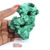 Malaquita fibrosa esbelta de la RDC, mineral auténtico sobre peana - 6