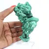 Alta malaquita fibrosa de la RDC sobre peana, piedra de colección - 7
