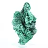 Muestra de malaquita fibrosa congoleña sobre peana transparente - 3