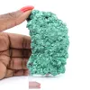 Malaquita fibrosa del Congo, piedra de colección de brillo satinado - 6