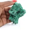 Malaquita del Congo de estructura fibrosa, ejemplar mineral sobre peana - 6