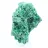 Malaquita del Congo de estructura fibrosa, ejemplar mineral sobre peana