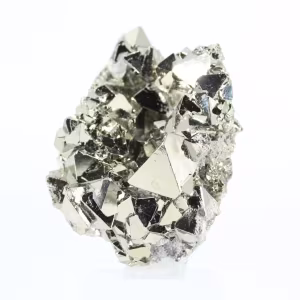 Pirita octaédrica de Perú – Cristalización sobre una base acrílica