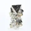 Octaedros de pirita de Perú – Ejemplar natural sobre una base - 3