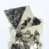 Octaedros de pirita de Perú – Ejemplar natural sobre una base - 7