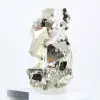 Pirita de Perú, cristales octaédricos sobre una base acrílica. - 6