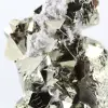 Pirita de Perú, cristales octaédricos sobre una base acrílica. - 7