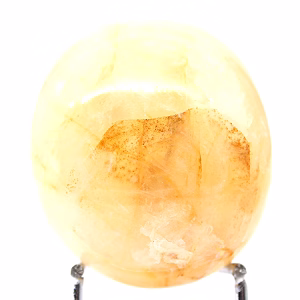 Cuarzo amarillo pulido de Madagascar, canto rodado de colección
