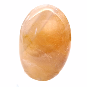 Canto rodado de cuarzo amarillo de Madagascar de formas redondeadas