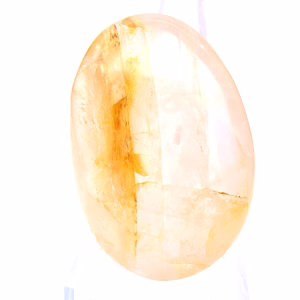 Canto rodado de cuarzo amarillo de Madagascar con acabado pulido