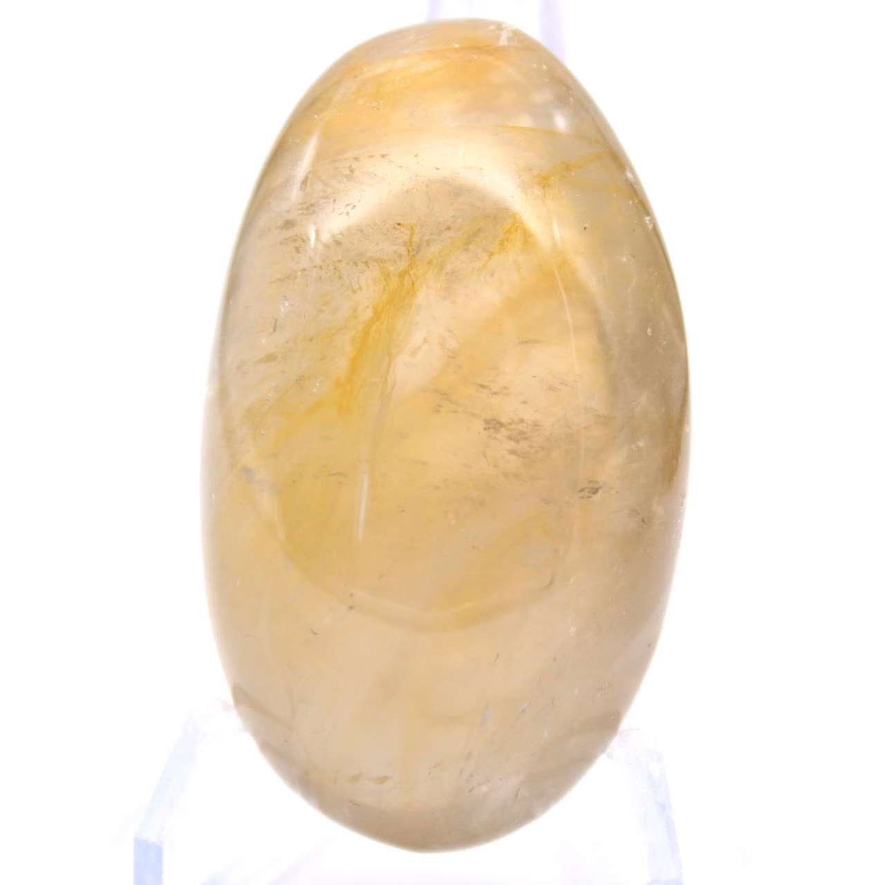 Canto rodado redondeado de cuarzo amarillo natural de Madagascar