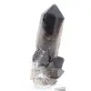 Gran cristal de cuarzo morión brasileño montado sobre base de acrílico - 3