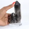 Gran cristal de cuarzo morión brasileño montado sobre base de acrílico - 1